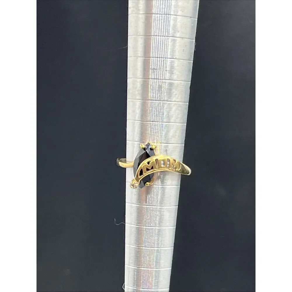 10K Yellow Gold Mom Ring Tourmaline Diamond Size 4.5 Mom Appreciation Gift Teste